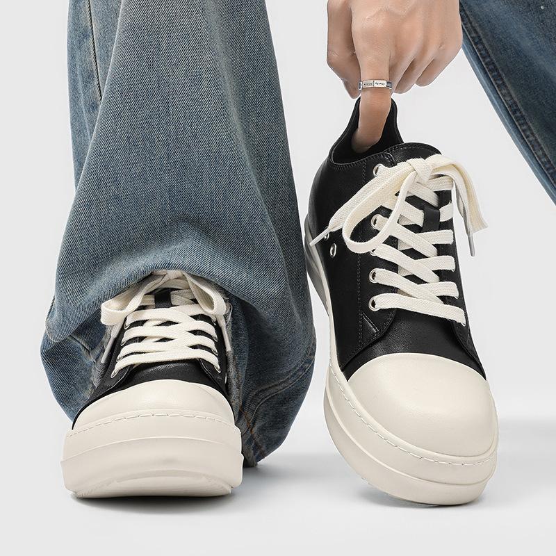 Big Head Shoes Men'S Niche Thick Baseplate Shoes Men'S Heightening Canvas Shoes Commuter Derby Shoes Men'S High Street Sports Shoes