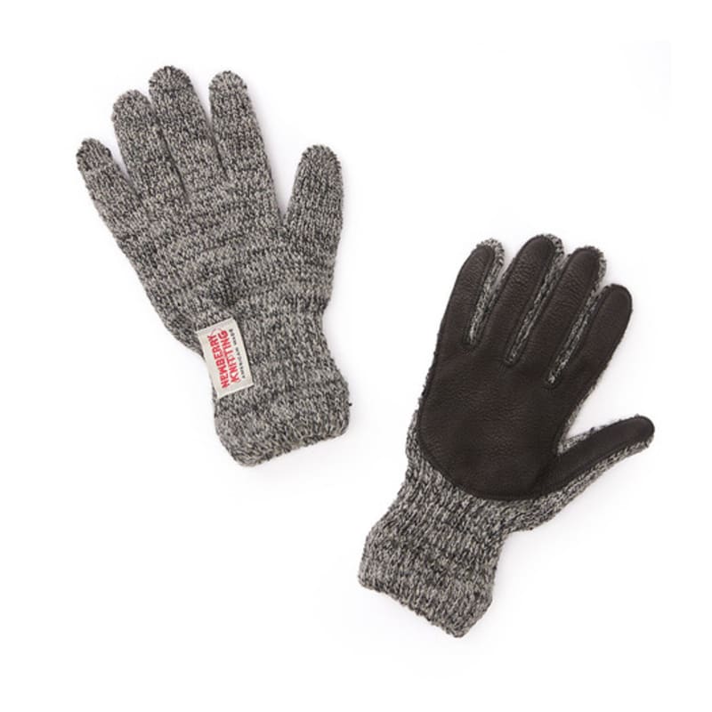 NEWBERRY KNITTING Deerskin Wool Gloves - Charcoal