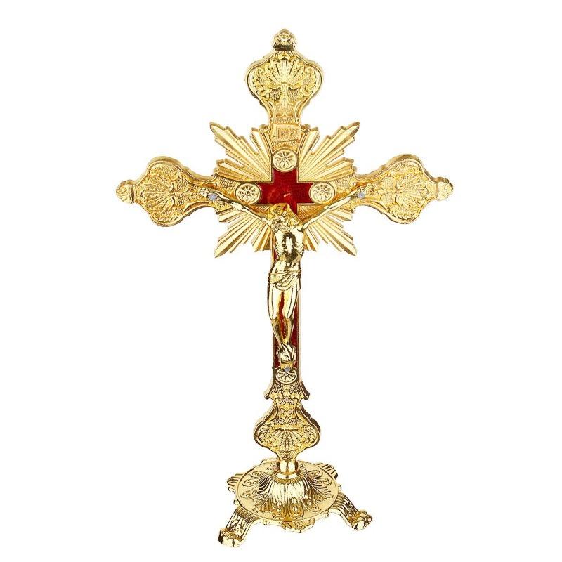Church Relics Figurines Crucifix Jesus Christ On The Stand Cross Home Chapel Decoration Wall Crosses
