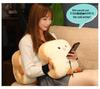 Plush Rabbit Fur Hand Warmer & Pillow - Cute Toast Bread Design