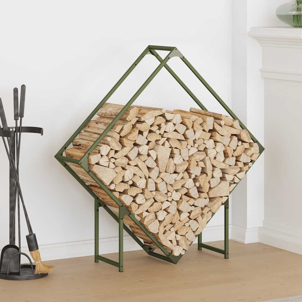Firewood Rack Olive Green 100 X 25 X 100 Cm Cold Rolled Steel