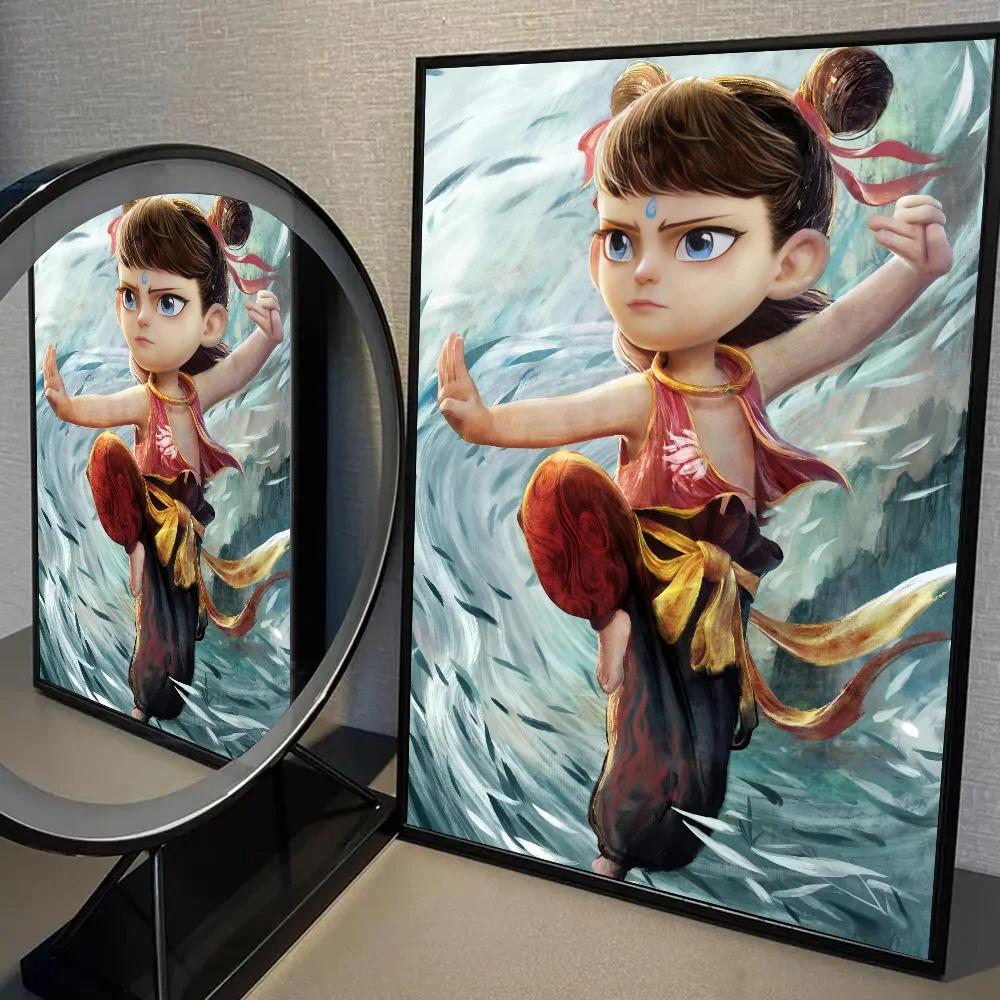 Film Nezha Podbija Króla Smoków Malarstwo na Płótnie Dom Sypialnia Wejście Bar Kawiarnia Dekoracja Malarstwo Artystyczne