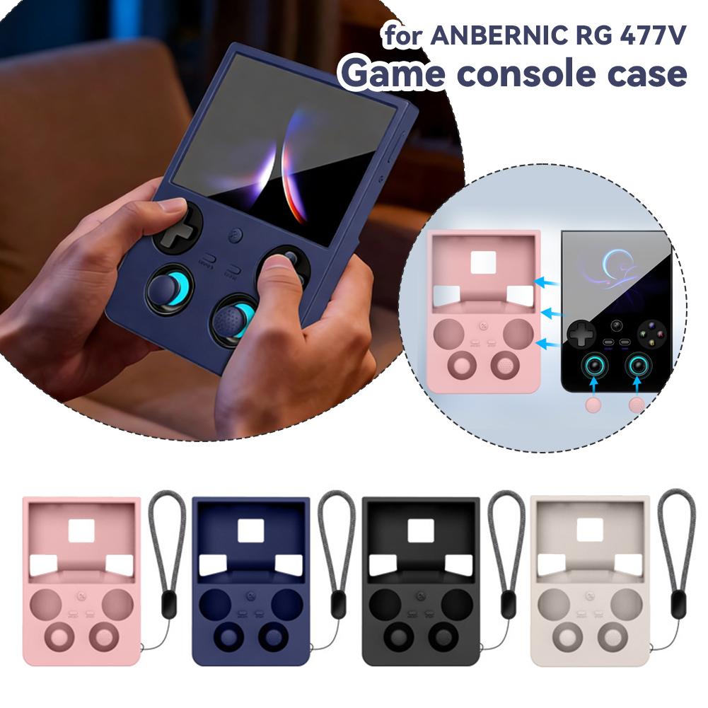 Retro Handheld Gaming Console Case for ANBERNIC RG477V - Fully Wrap Soft Silicone Shockproof Protective Accessory