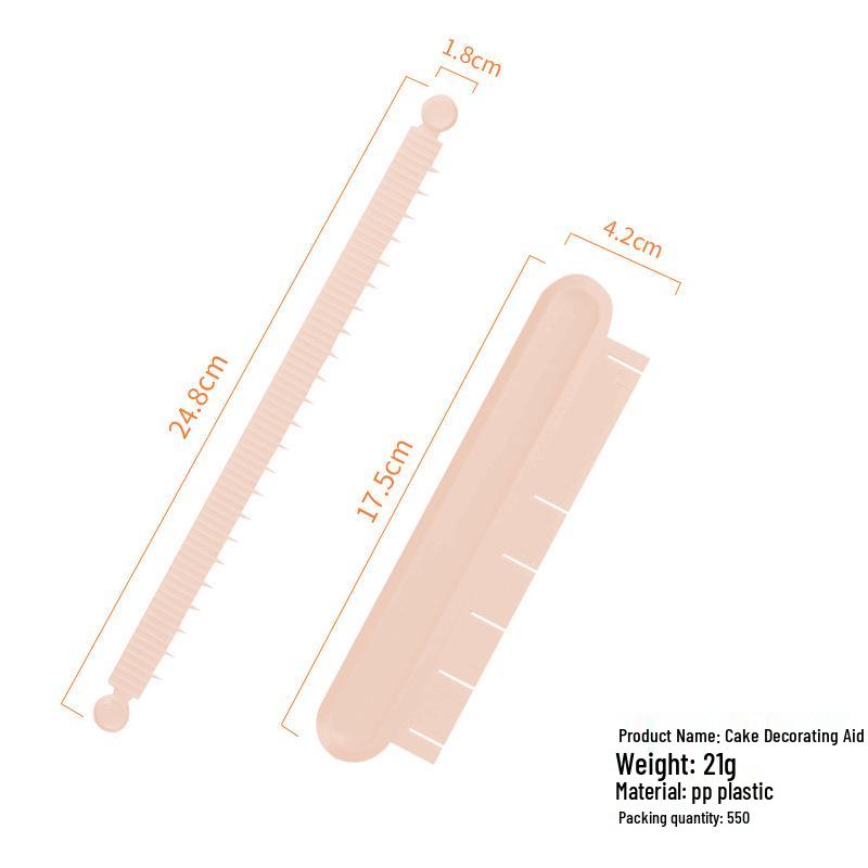 Curved Edge Buttercream Piping Tool - Cake Skirt Lace Decorator Ruler