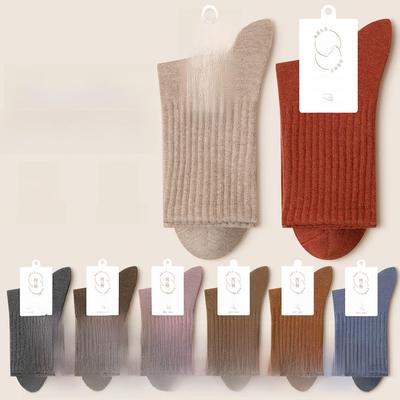 Damen Dicke Antibakterielle Baumwollsocken - Herbst/Winter, Anti-Pilling, Schweißabsorbierend, Lässige Mid-Tube Sportsocken