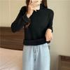 Fleece and Thickened Sweater Top for Women In Winter Semi-high-neck Pullover and Fitted Knitted Sweater Worn Inside