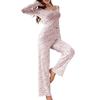 Women's Comfortable And Cute Floral Long-sleeved And Long-pants Pajama Set