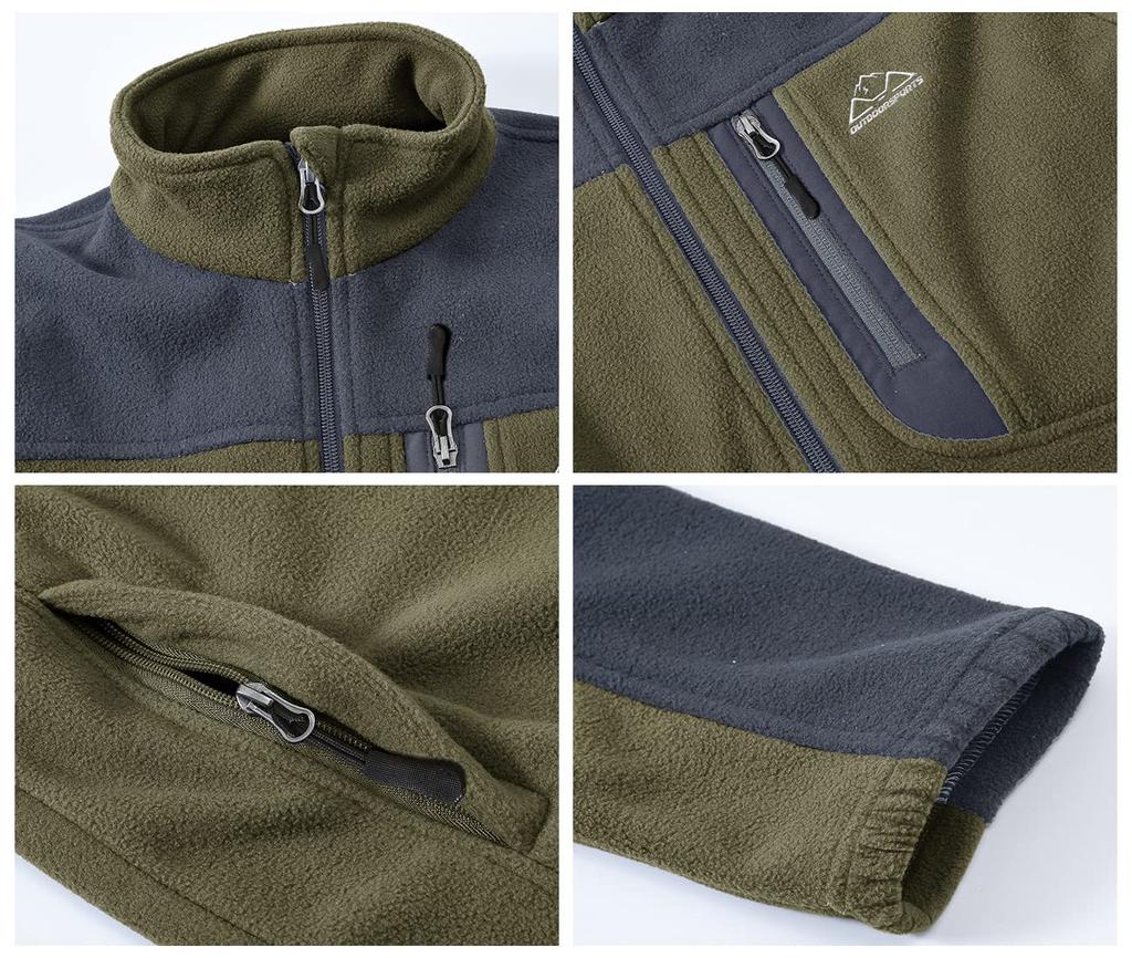 Gopuune Fleece Golf Outdoor High Winter Size Men's Jacket, Wear, Jacket, Softshell, Hiking, Full-Zip Coat, Warm, Lightweight, Neck, Fishing, Sports,