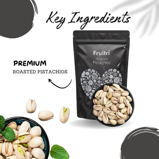 Fruitri Premium Pistachios Nut, Roasted and Lightly Salted, 100% Pure Natural Irani Pista, 500g