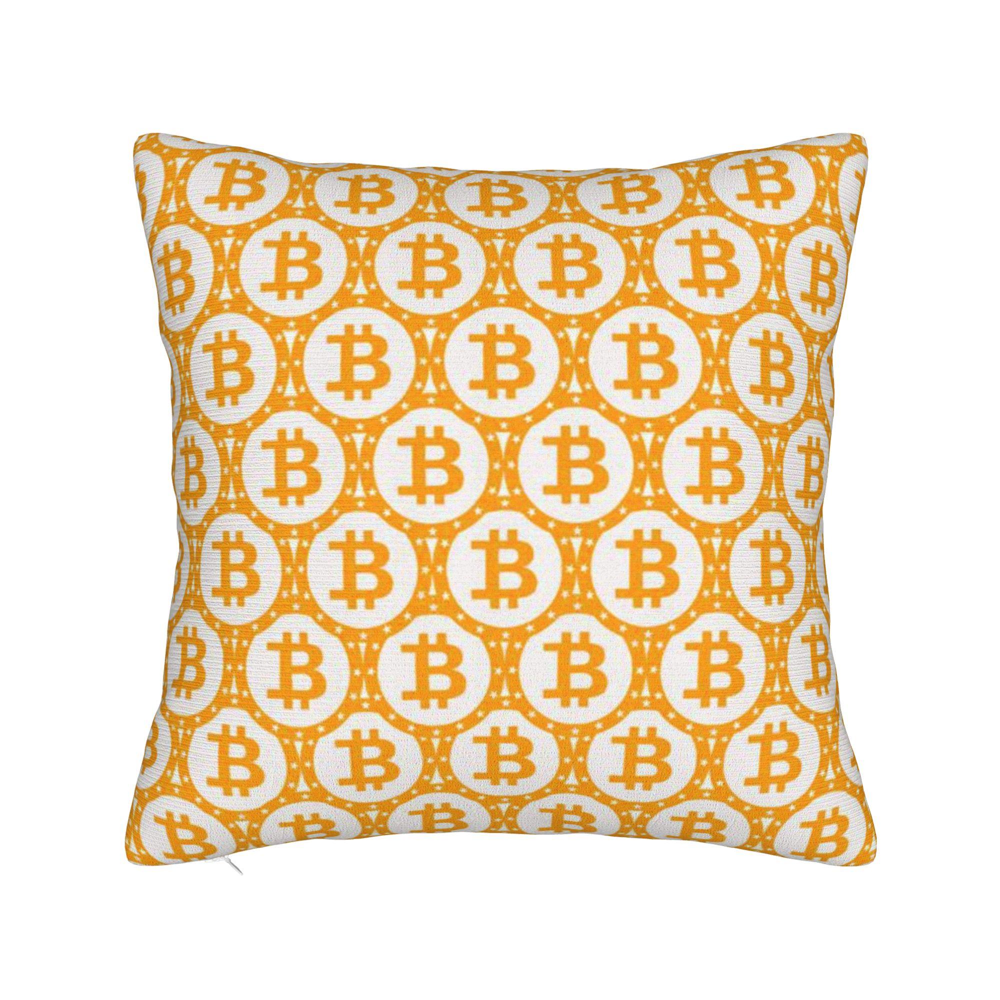 

Bitcoin Pillowcase Merchandise Soft Cushion Cover Throw Pillow Cover Sofa Decoration Square Multi Size 12x12in 30X30cm