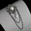 Women's Vintage Baroque Emblem Fashion Accessories European Pattern Pearl Chain Pins Suit Chest Pins Vintage Chest Pins