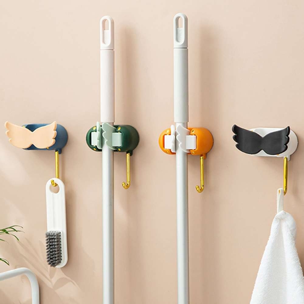 

Multi-Purpose Palm Shape Mop Rack Self Adhesive Mop Clip Broom Hanger Wall Mounted Hooks Mop Holder