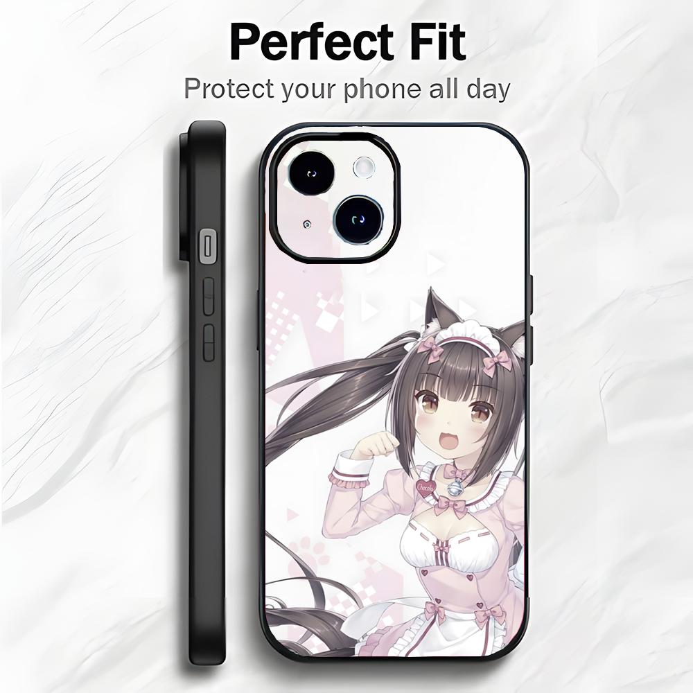 Custodia per Telefono Kawaii Giapponese Anime N-Nekopara Custodia per Telefono Confezione Morbida Leggera Per iPhone17 16 15 14 13ProMax