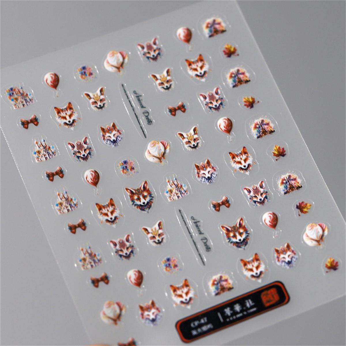 1 pièce 5D Exquis Autocollants Nail Art Gelée Mode Dessin Animé Amour Glissière de Transfert Nail Art Autocollants Accessoire de Décoration DIY
