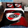 River Plate Emblem 3PCS Bedding Set 2D Printing (Includes 1 Duvet Cover + 2 Pillowcases Coreless), Bedroom decor,Fan gift