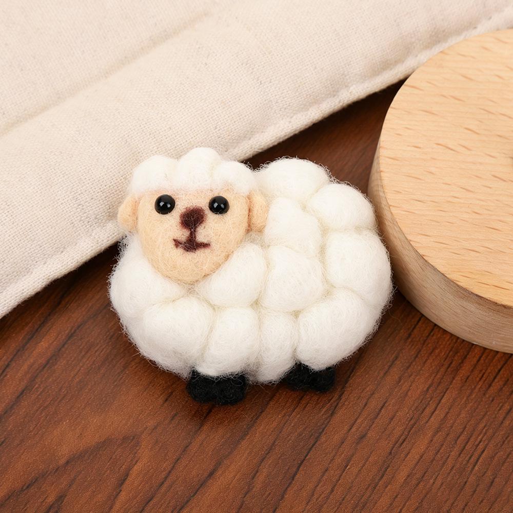 Korean Style Cute Wool Felt Sheep Accessories for Children's Clothing and Bags