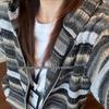 2026 Trendy National Tide Brand Striped Knit Sweater Hoodie for Couples