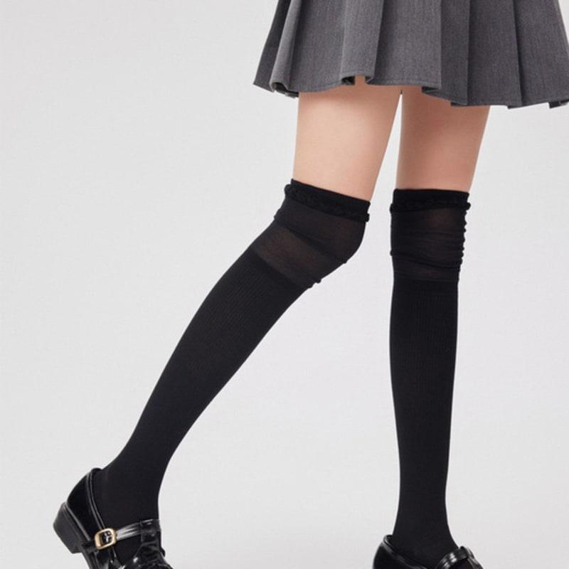 TSH See-through Detail Knee-High Socks 3 Colors