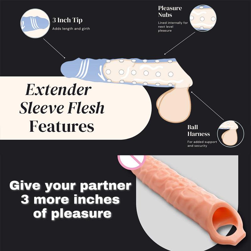 28cm Super Size Manicotto Pene Grande Estensore Pene 6cm Allargamento Pene Preservativo Riutilizzabile Giocattoli Sessuali per Uomini Ritarda Eiaculazione