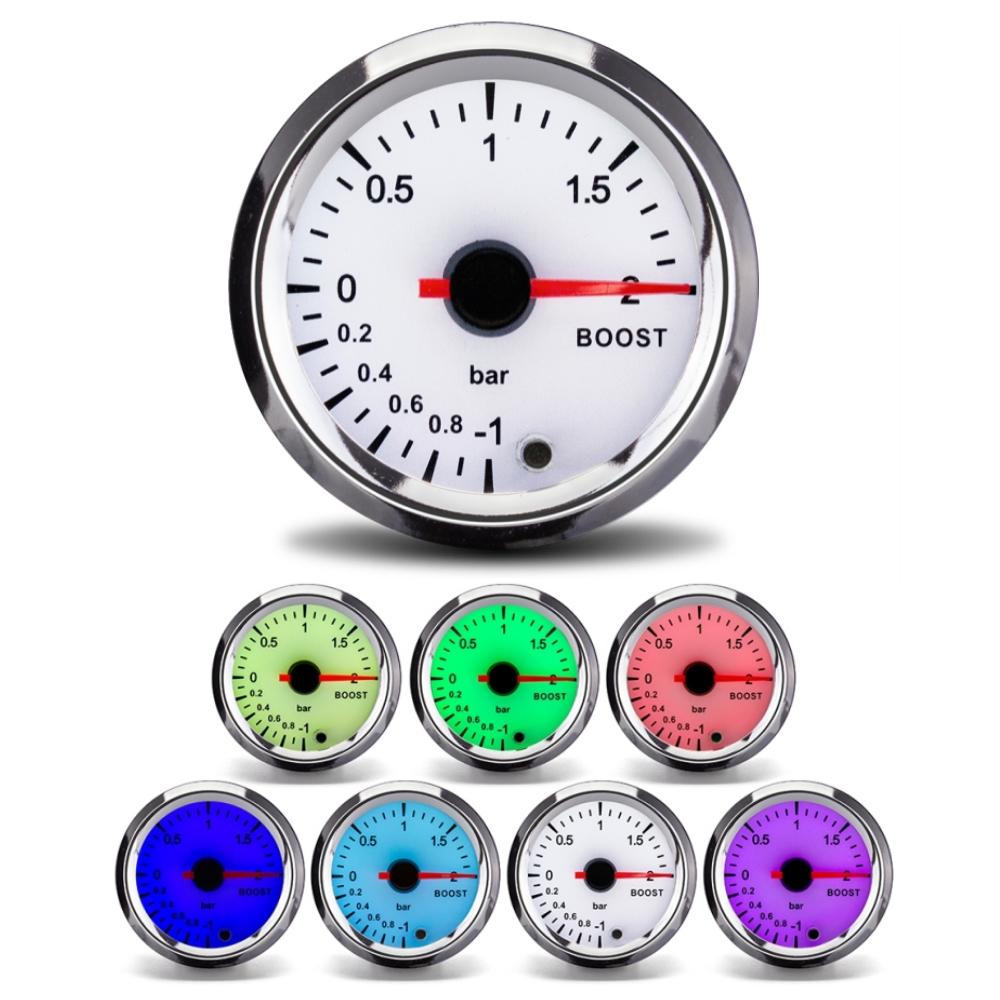 52mm 7 Colors Tachometer RPM Meter Water Temp Oil Temp Oil Press Voltmeter Boost Gauge Air-Fuel Ratio Gauge EGT Gauge Car Gauge