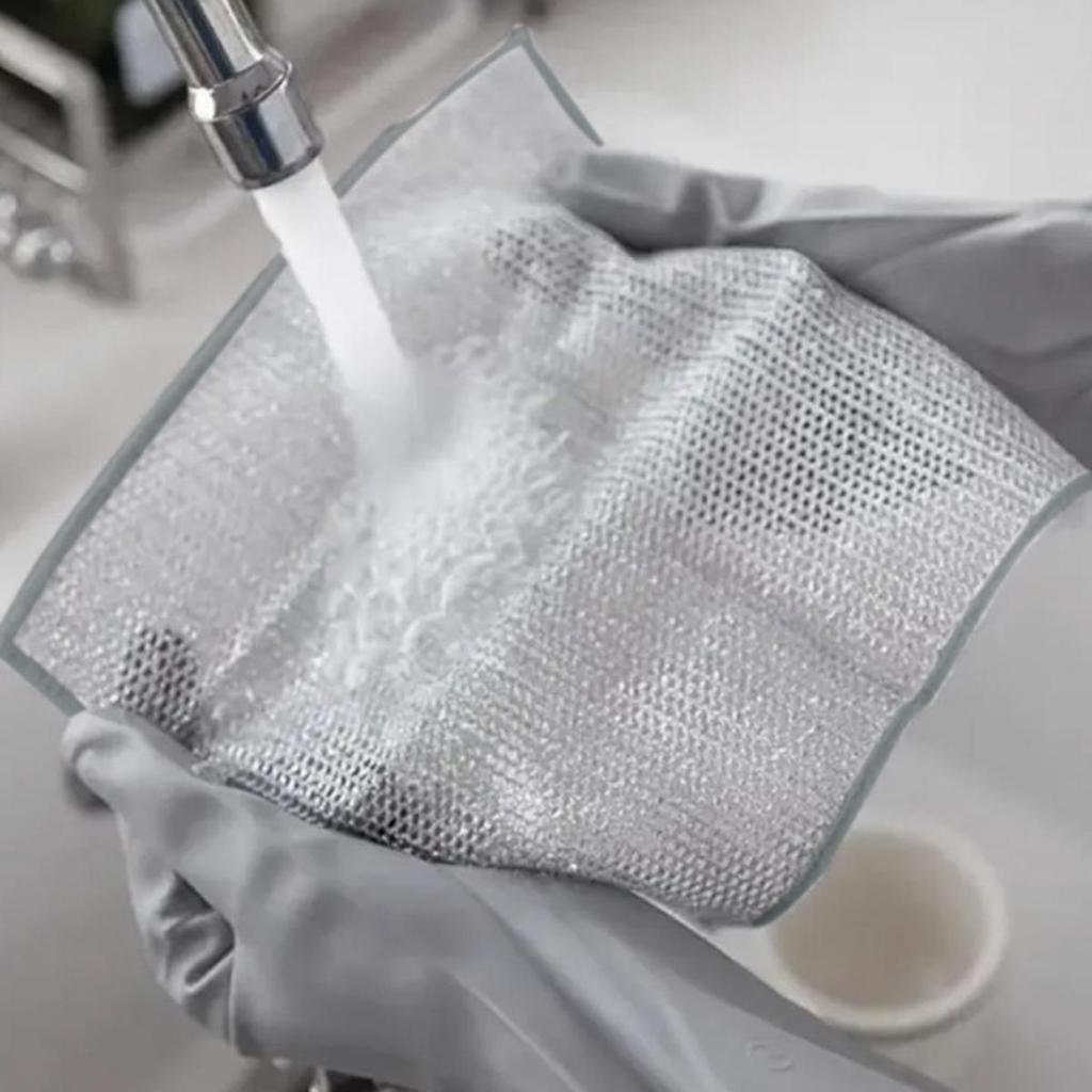 Silver Fiber Kitchen Cleaning Cloths for Washing Dishes and Stove Non Stick Oil Removal Reusable Dish Towels