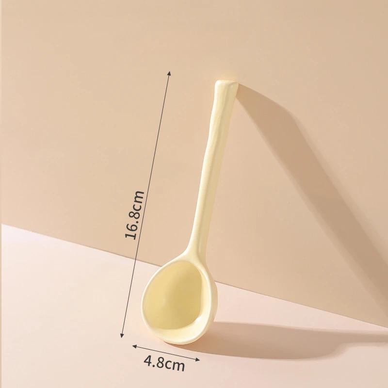 Ceramic Soup Spoon Japanese Style Household Ableware Cute Mixing Spoon Dessert Spoon Creative Kitchen Utensils 2025 New