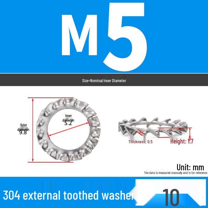 Iron Serrated Locking Washer Set with Anti-Loosening Shims