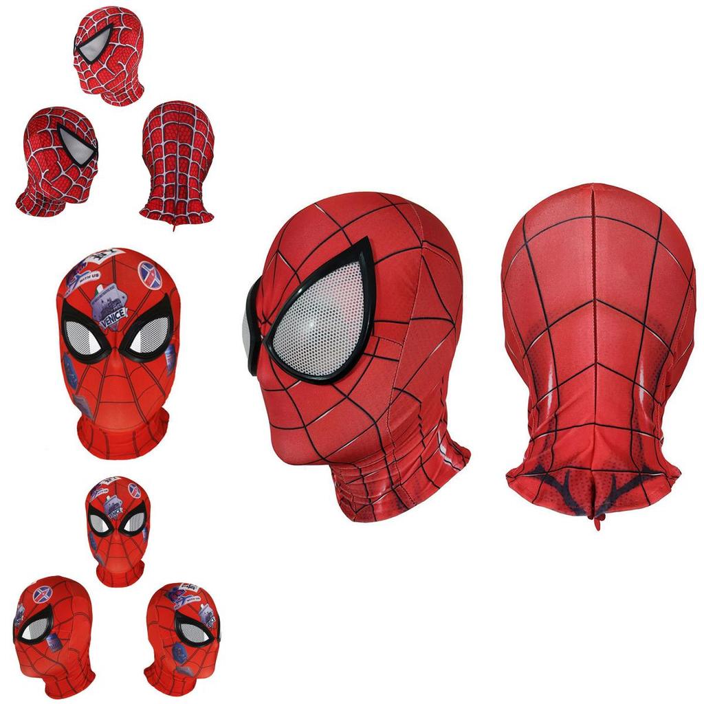 Spiderman Miles Morales Elastic Mask Headcover Costume For Adult Cosplay Enthusiasts