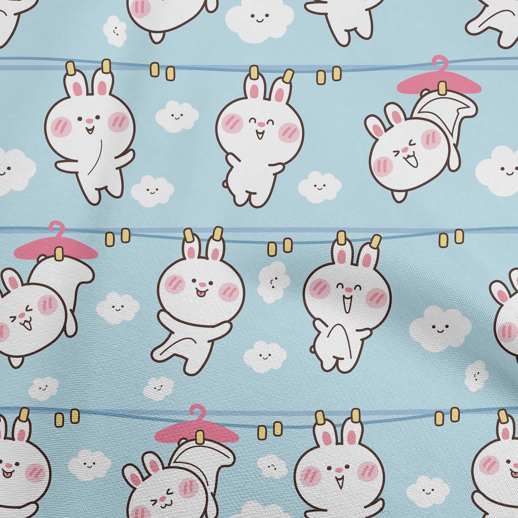 

oneOone хлопок поплин светло-голубая ткань азиатский каваи кролик ткань для шитья во дворе с принтом Diy одежда швейные принадлежности 42 дюймов 42 Inch Wide - Cotton Cambric светло-синий