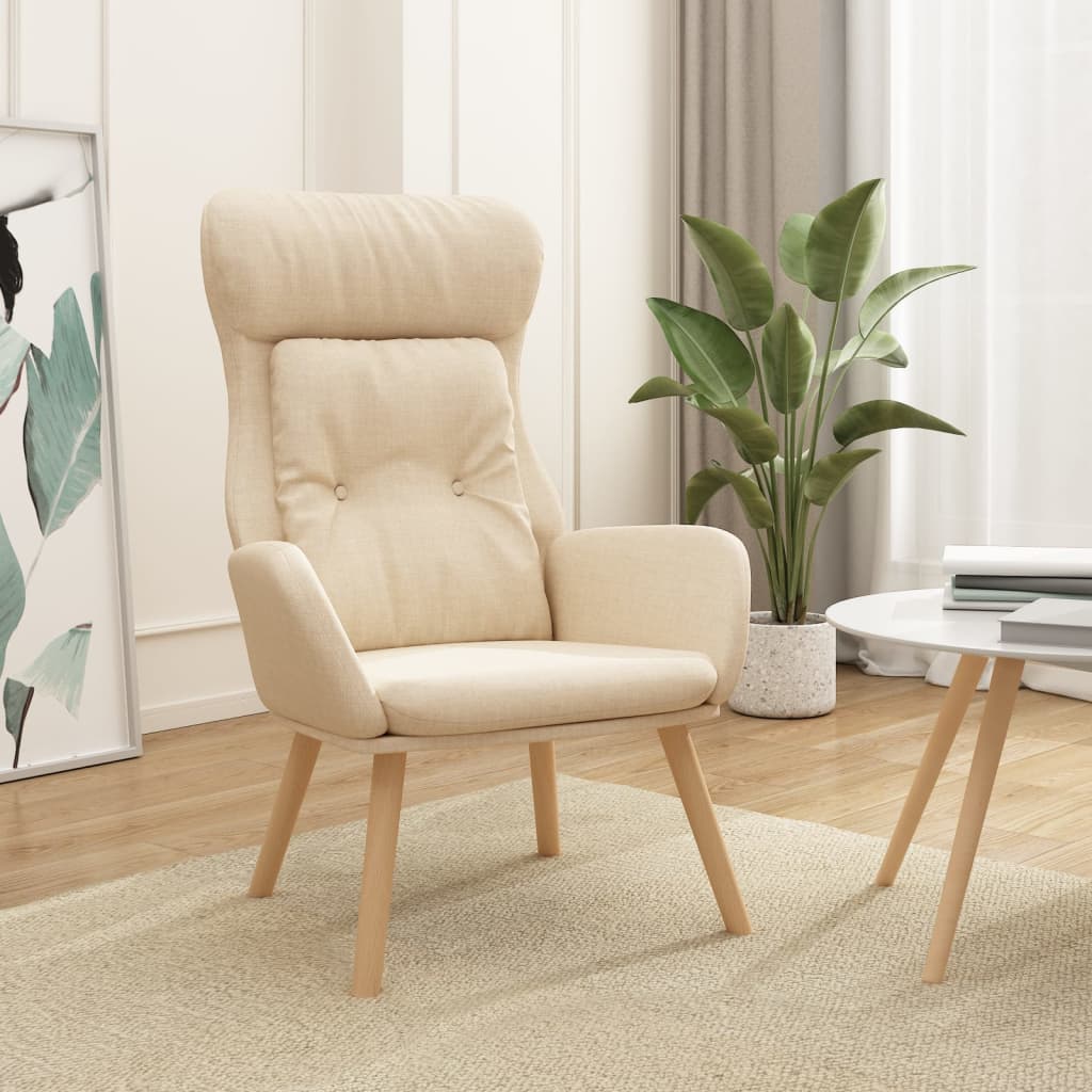 Cream Fabric Recliner Chair