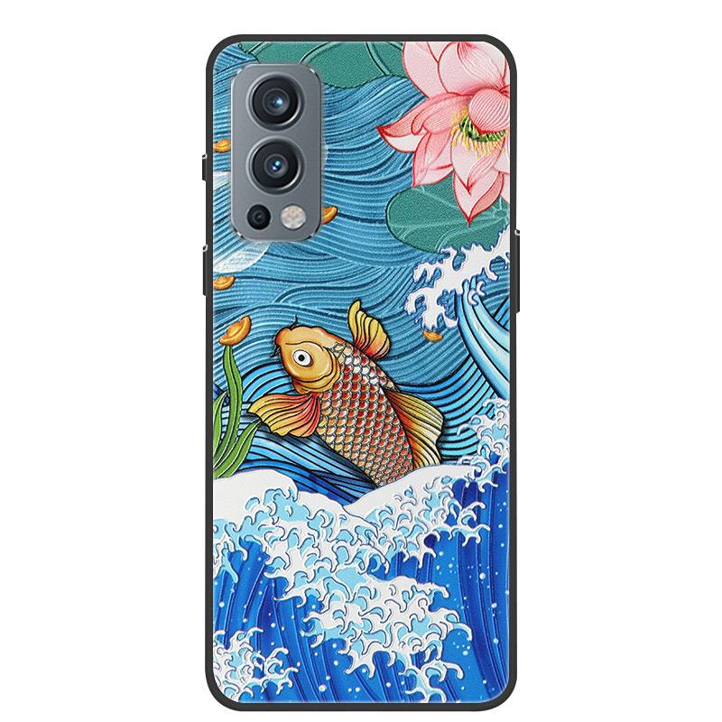 För Oneplus Nord 2 5G Fodral 3D Drake Prägling Mjuk TPU Silikon Baksidesfodral För Oneplus Nord2 5G One Plus Nord 2 Coque Bumper