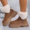 Chunky Platform Fluffy Fur Ankle Boots Women  Winter Non Slip Thick Bottom Suede Snow Boots Woman Furry Short Booties