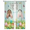 Easter Egg Bunny Butt Daisy Butterfly Sheer Curtains For Living Room Kitchen Window Curtains Bedroom Tulle Voile Curtains