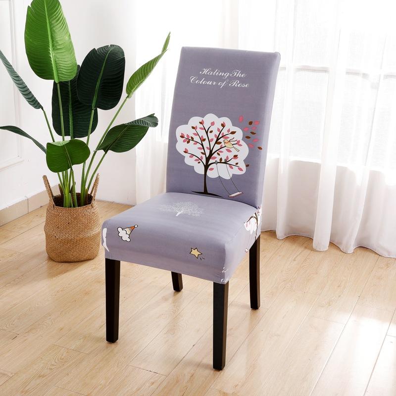 Printed Chair Cover Elastic Seat Chair Cover Living Room Detachable Washable Stretch Banquet Hotel Restaurant Set
