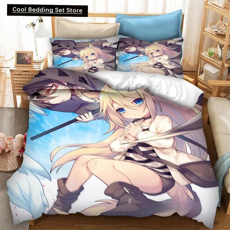 3D Gedrucktes Anime Angels of Death Bettwäsche-Set Bettbezüge Kissenbezüge Einteilige Bettdecke Bettwäsche-Sets Bettwäsche Heimtextilien