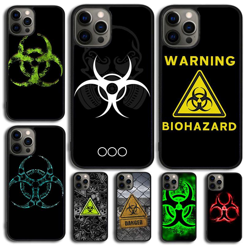 Biohazard Symbol Phone Case For iPhone 17 Air 14 15 16 16e 13 12 Max Cover For Apple iPhone 17 Air 11 Pro Max Plus Coque