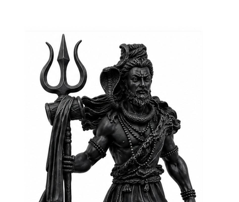 TreegoArt Statuetta Bholenath Mahadev Nera Fatta a Mano da Appoggio per Stanza delle Preghiere, Tempio di Casa e Ufficio - Altezza 4,5 Pollici (circa)