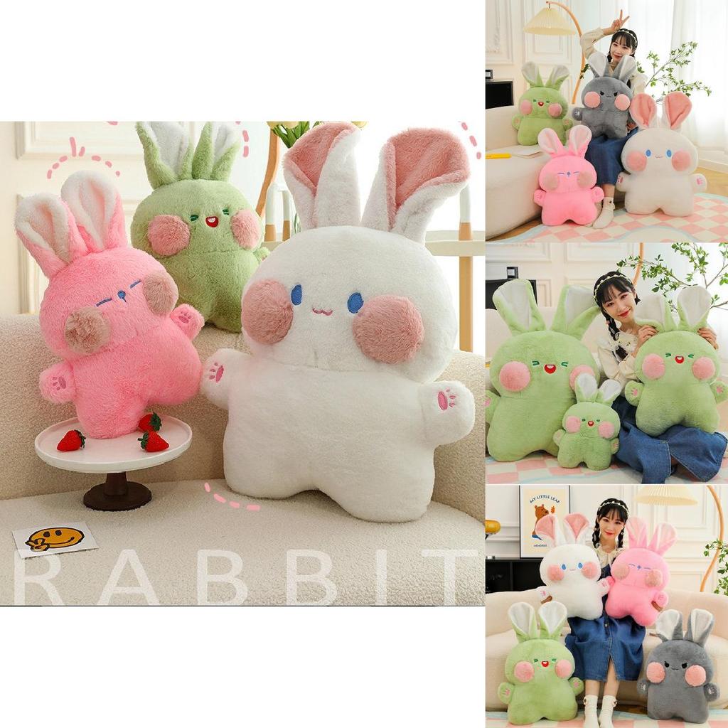 Adorable Plush Rabbit Pillow Doll Cute Bunny Stuffed Toy For Childrens Gifts