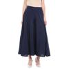 Aurelia Womens Solid Flared Palazzo Pants (Navy_Small)