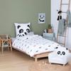 Parure de lit imprimée Panda 140 x 200 cm Réversible 100% Coton / 57 Fils/cm²