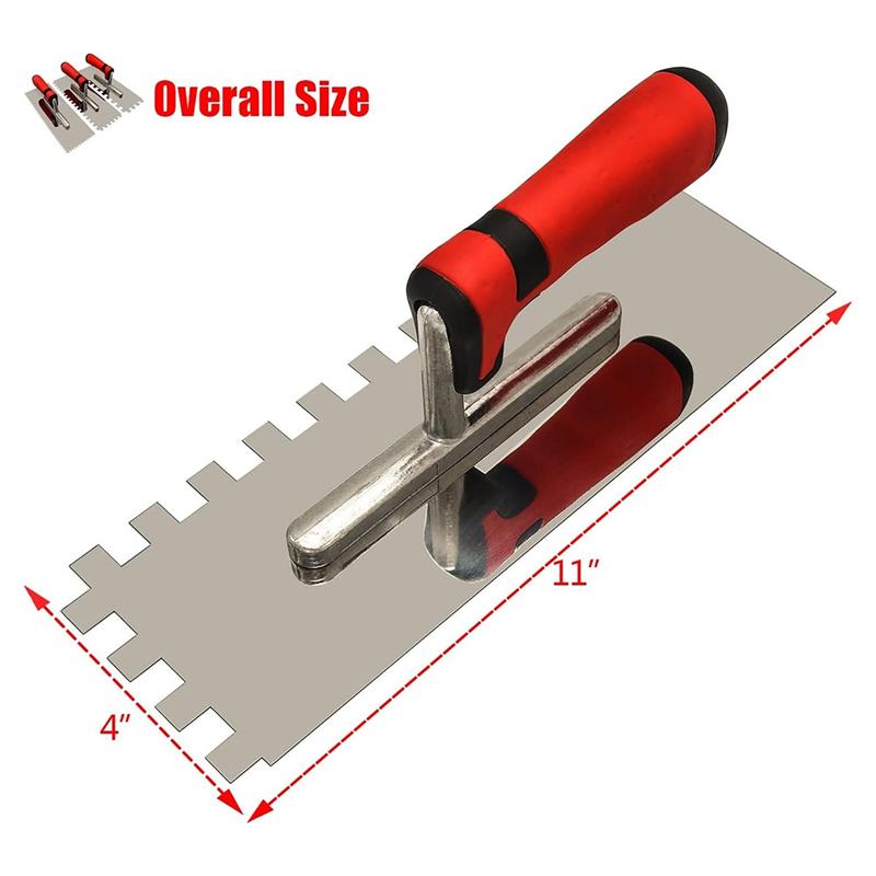 A96I-Stainless Steel Square Notched Trowel Set Forwall Floor Tiling Installation Trowel Fortile Installation