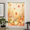 Thanksgiving Plants Pumpkin Ginkgo Leaf Watercolor Sheer Curtains for Kids Living Room Voile Window Curtains Tulle Drapes