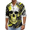Men's Halloween Long Sleeve Button Down Shirt with Collar Casual for Holiday Parties
