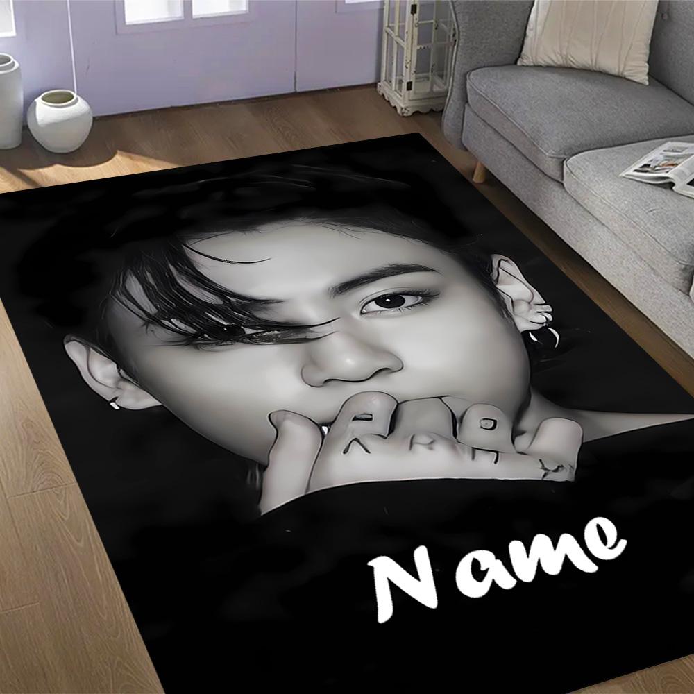 Bold Unique Style Customizable Name Carpet Design for Entryway Kitchen Foyer Decorate room Anti-slip Rug Anime Office Decor Best for Christmas