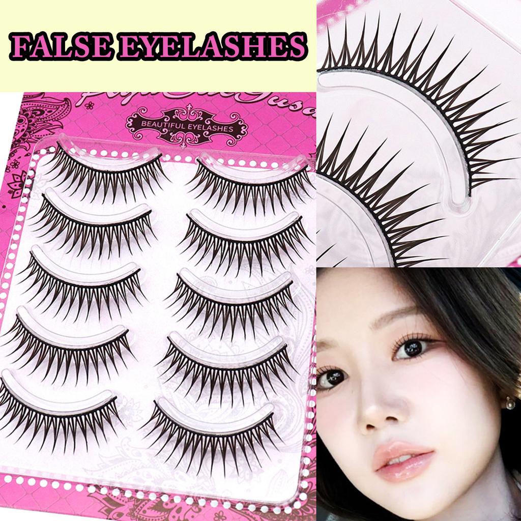 Wet Tip False Eyelashes A Shape Black 9 11mm Mixed C Curl Full Strip False Eyelashes For Women Party Makeup