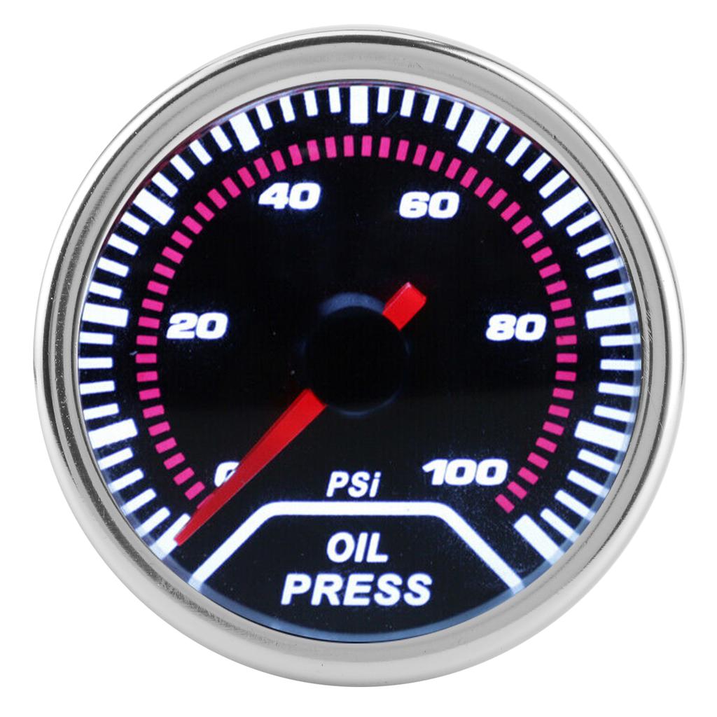 Manometru LED Presiune Ulei 52mm2in 0100PSI Metru cu Senzor Potrivit pentru Mașini cu 12V 468 Cilindri