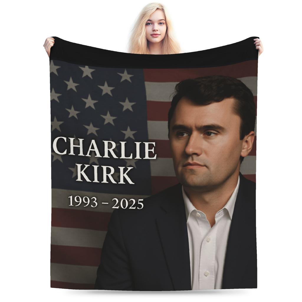 Charlie Kirk Angelic Advocate Blankets Soft Warm Plush Throw Blanket For Child Couch Chair Sofa Bed Flannel Bedspread Bed Cover