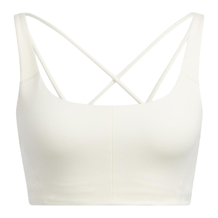 

Adidas Simple Solid Color Cross Strap Sports Bra Women Underwear White HC7915 AXSB