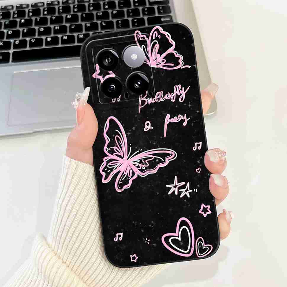 Cover For Xiaomi 14 Case Silicone Shockproof Soft Camera Protective Pattern Matte For Xiaomi 14 Mi14 Xiaomi14 5G 2023 Cases
