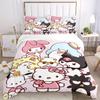 3pcs Hanamaruobake & Friends Sanrio Bedding Set - Includes Quilt Cover and Pillowcases, Suitable for All Seasons, Machine Washable - Ideal G